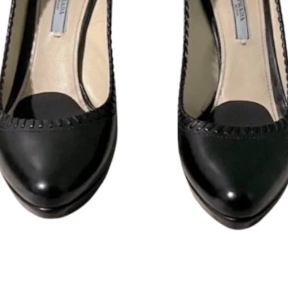 Prada Leather Stitch Pumps Classic Heels - Picture 6 of 6